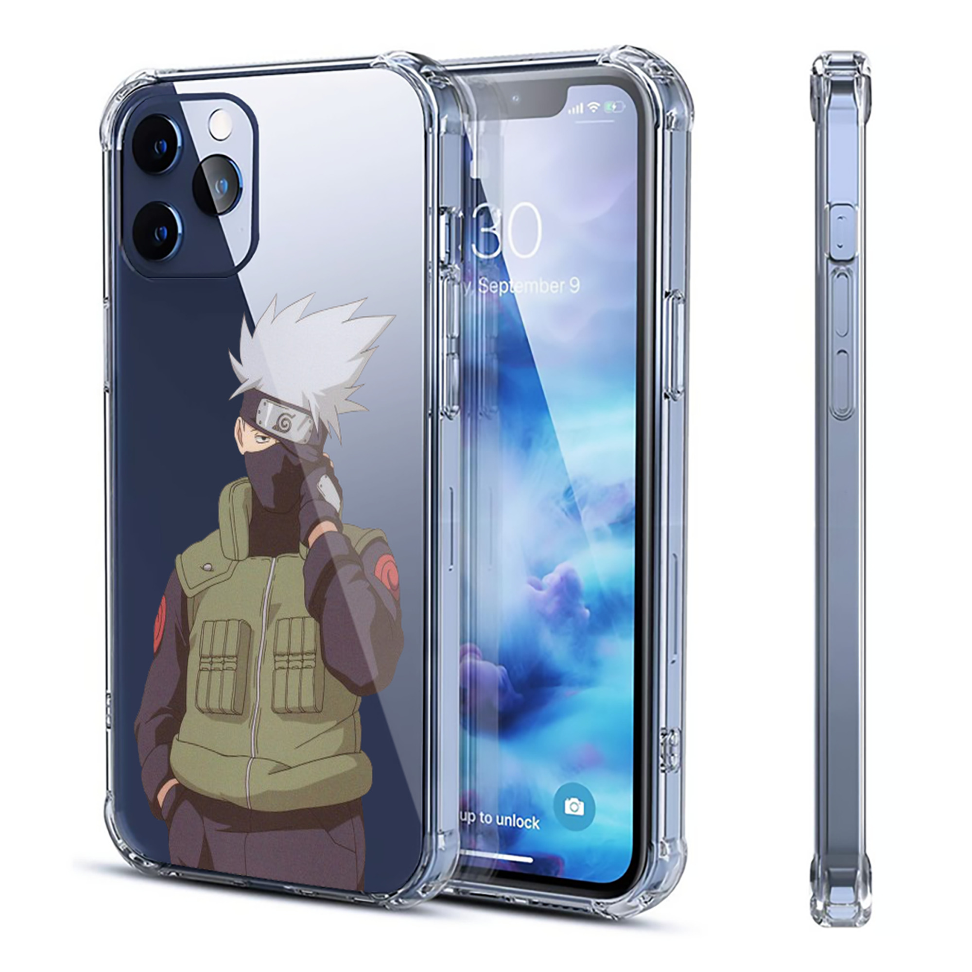 （画像用） NARUTO -ナルト- はたけ カカシ Hatake Kakashi 【iPhone 12シリーズ対応】透明スマホケース（クリアソフトケース）
